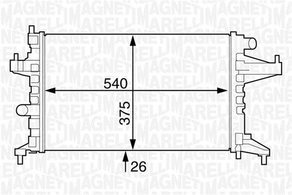 MAGNETI MARELLI Радиатор, охлаждение двигателя 350213830000